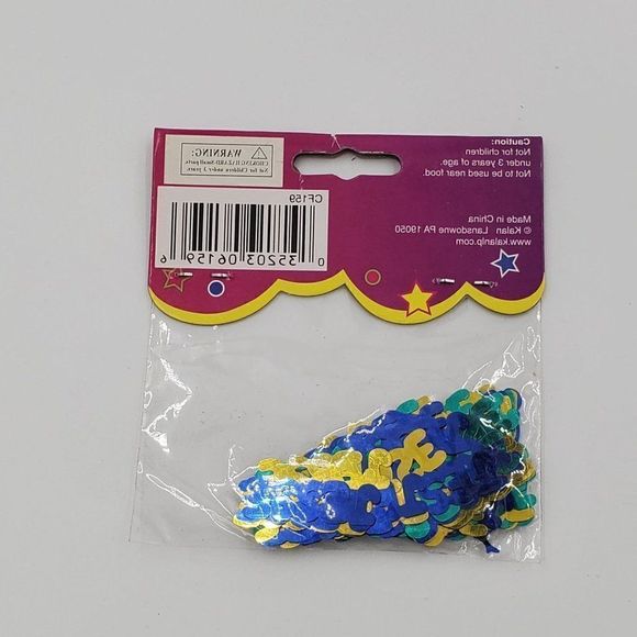 Jesse Personalized Name Confetti Blue & Gold 3 Packs Kalan Party Supplies - Picture 5 of 5